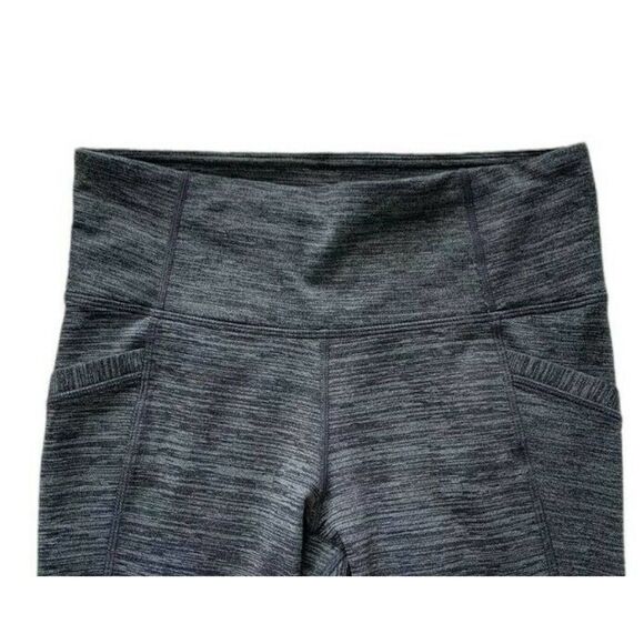 Athleta Cut Out Criss-Cross Chaturanga Ribbon Leggings In Gray Space Dye Size S - Picture 7 of 7